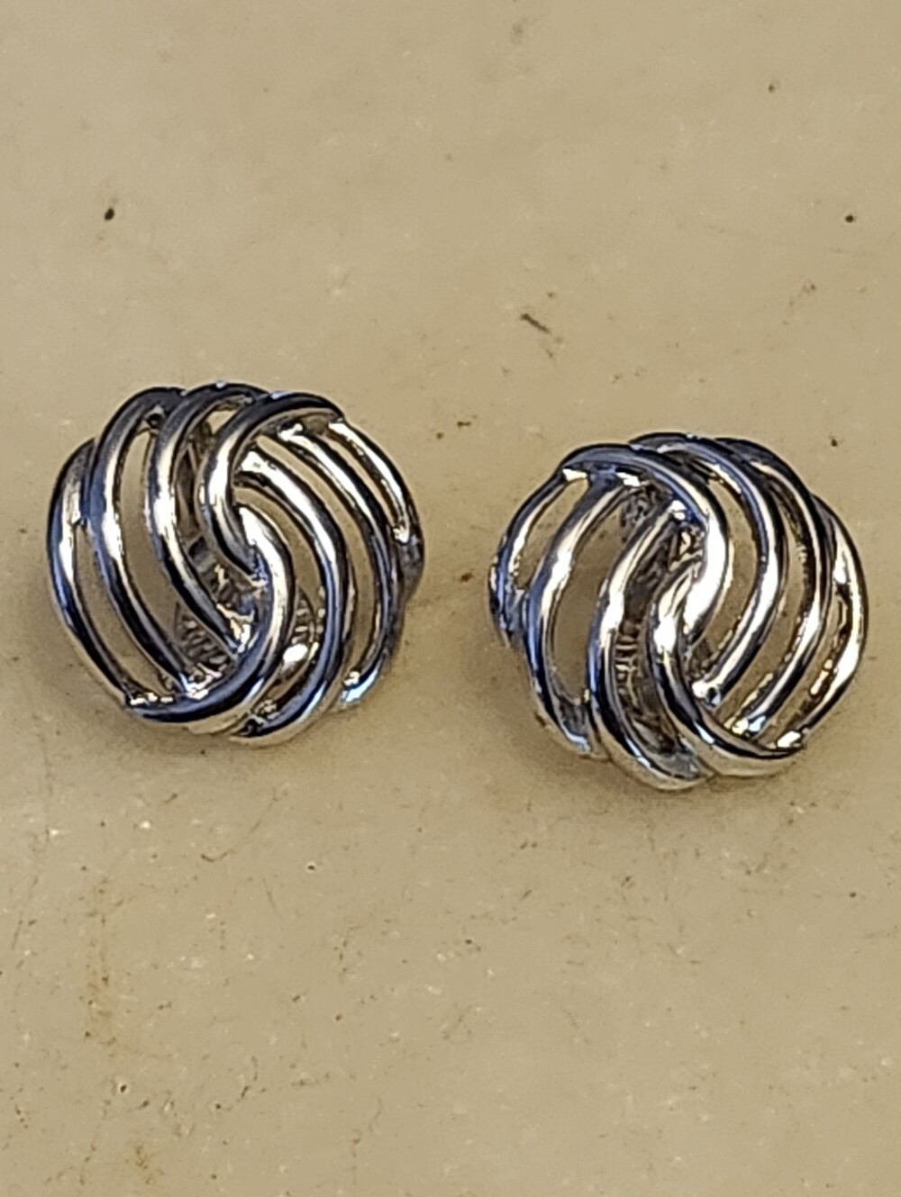 Monet Classic Silver Tone Twisted Knot Clip On Earrings
